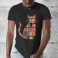 Cats Reading Books Librarian Library Readers Men's V-Neck T-Shirt