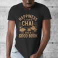 Chai And A Good Book Lover Reading Chai Tea Chai Latte Men's V-Neck T-Shirt