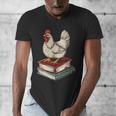 Chicken Books Back To School First Day Of School Boys Girls Men's V-Neck T-Shirt