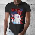 Childless Cat Ladies Vote Kamala Harris Cute Comic Book Cat Men's V-Neck T-Shirt Childless Cat Ladies Vote Kamala Harris Cute Comic Book Cat Men's V-Neck T-Shirt