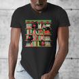 Christmas Cat Santa Bookshelves Book Lover Reader Men's V-Neck T-Shirt