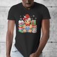 Christmas Gingerbread Man Reading Book Snowflake Teacher Men's V-Neck T-Shirt Christmas Gingerbread Man Reading Book Snowflake Teacher Men's V-Neck T-Shirt