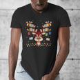 Christmas Librarian Reindeer Matching Book Lover Men's V-Neck T-Shirt