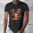 Christmas Librarian Reindeer Xmas Book Teachers Love Reading Men's V-Neck T-Shirt