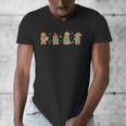 Christmas Library Gingerbread Man Books Lover Bookish Men's V-Neck T-Shirt Christmas Library Gingerbread Man Books Lover Bookish Men's V-Neck T-Shirt