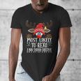 Christmas Matching Most Likely To Read A Book PJS Men's V-Neck T-Shirt