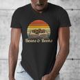 Coffee Beans & Books Retro Bookworm Librarian Men's V-Neck T-Shirt