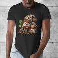 Coffee And Book Reading Accessories For Book Lovers Gnome Men's V-Neck T-Shirt Coffee And Book Reading Accessories For Book Lovers Gnome Men's V-Neck T-Shirt