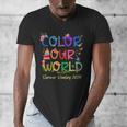 Color Our World Summer Reading 2025 Boho Wildflower Book Men's V-Neck T-Shirt Color Our World Summer Reading 2025 Boho Wildflower Book Men's V-Neck T-Shirt