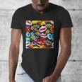 Comic Book Pop Art Modern Fun Men's V-Neck T-Shirt Comic Book Pop Art Modern Fun Men's V-Neck T-Shirt