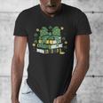 Coquette Bow Books St Patrick's Shamrock Bookworm Librarian Men's V-Neck T-Shirt