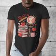 Coquette Teacher School Supplies Bows Books Globe Apple Cute Men's V-Neck T-Shirt