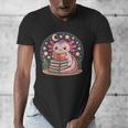 Cute Axolotl Reading Books Cozy Night Aesthetic Men's V-Neck T-Shirt Cute Axolotl Reading Books Cozy Night Aesthetic Men's V-Neck T-Shirt
