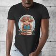 Cute Baby Highland Cow Reading Book Bookworm For Men Women Men's V-Neck T-Shirt Cute Baby Highland Cow Reading Book Bookworm For Men Women Men's V-Neck T-Shirt