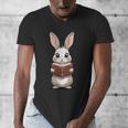 Cute Bookworm Bunny Reading For Kids And Teachers Men's V-Neck T-Shirt Cute Bookworm Bunny Reading For Kids And Teachers Men's V-Neck T-Shirt