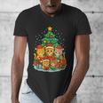 Cute Cats Reading Books Christmas Tree Men's V-Neck T-Shirt Cute Cats Reading Books Christmas Tree Men's V-Neck T-Shirt