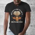 Cute Dragon Book Hot Air Balloon Adventure Fantasy Reading Men's V-Neck T-Shirt