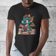 Cute Dragon Reading a Book Bookworm For Men Women Kid Men's V-Neck T-Shirt
