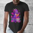 Cute Dragon Reading Books Bookworm Men's V-Neck T-Shirt Cute Dragon Reading Books Bookworm Men's V-Neck T-Shirt