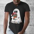 Cute Ghost Holding Books Bookish Christmas Men's V-Neck T-Shirt