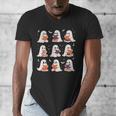 Cute Ghost Reading Book Lovers Halloween Ghost Men's V-Neck T-Shirt Cute Ghost Reading Book Lovers Halloween Ghost Men's V-Neck T-Shirt