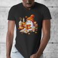 Cute Ghost Reading Book Lovers Halloween Pumpkin Women Girls Men's V-Neck T-Shirt Cute Ghost Reading Book Lovers Halloween Pumpkin Women Girls Men's V-Neck T-Shirt