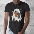 Cute Ghost Reading Book Spooky Season Halloween Costume Kids Men's V-Neck T-Shirt Cute Ghost Reading Book Spooky Season Halloween Costume Kids Men's V-Neck T-Shirt