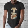 Cute Giraffe With Book Floral Bookworm Librarian Book Lover Men's V-Neck T-Shirt Cute Giraffe With Book Floral Bookworm Librarian Book Lover Men's V-Neck T-Shirt