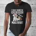 Cute Glasses Read Books & Pet My Maltese Lover Men's V-Neck T-Shirt