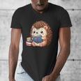 Cute Hedgehog Book Lover Readers Animal Reading Men's V-Neck T-Shirt