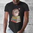 Cute Hedgehog Reading Books Animal Lover Reader Bookworm Men's V-Neck T-Shirt Cute Hedgehog Reading Books Animal Lover Reader Bookworm Men's V-Neck T-Shirt