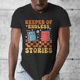Cute Librarian Library Book Lover Keeper Of Endless Stories Men's V-Neck T-Shirt Cute Librarian Library Book Lover Keeper Of Endless Stories Men's V-Neck T-Shirt