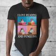 Cute Penguin Reading Book School Librarian Teacher Student Men's V-Neck T-Shirt