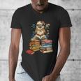 Cute Reading Chicken With Glasses Books Bookworm Reader Book Men's V-Neck T-Shirt