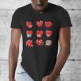 Cute Reading Hearts Valentine Day Book Lover Teacher Student Men's V-Neck T-Shirt