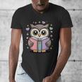 Cute Reading Owl Book Lover Teacher Librarian Bookworm Men's V-Neck T-Shirt Cute Reading Owl Book Lover Teacher Librarian Bookworm Men's V-Neck T-Shirt