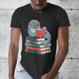 Cute Reading Seal On Books Book Lover Men's V-Neck T-Shirt Cute Reading Seal On Books Book Lover Men's V-Neck T-Shirt