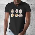 Cute Spooky Reading Book Halloween Fall Ghost Autumn Men's V-Neck T-Shirt