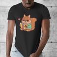 Cute Squirrel Reading A Book Lovers Anime Kawaii Women Kids Men's V-Neck T-Shirt