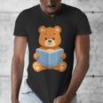 Cute Teddy Bear Reading Book Adorable For Readers Men's V-Neck T-Shirt Cute Teddy Bear Reading Book Adorable For Readers Men's V-Neck T-Shirt