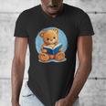 Cute Teddy Bear Reading Book Fun Men's V-Neck T-Shirt