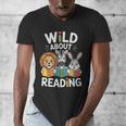 Cute Wildlife Zoo Animals For Book Reader Bookworms Men's V-Neck T-Shirt Cute Wildlife Zoo Animals For Book Reader Bookworms Men's V-Neck T-Shirt