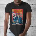 Dead Roast Coffee Comic Book Cover Style Skeleton Barista Men's V-Neck T-Shirt Dead Roast Coffee Comic Book Cover Style Skeleton Barista Men's V-Neck T-Shirt