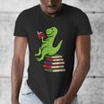 Dino Reading Read Reading Librarian Book Men Boys Kids Men's V-Neck T-Shirt Dino Reading Read Reading Librarian Book Men Boys Kids Men's V-Neck T-Shirt