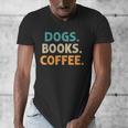 Dogs Books Coffee Book Lover Dogs Coffee Men's V-Neck T-Shirt