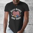 Dogs Books And Yarn Crocheting Men's V-Neck T-Shirt Dogs Books And Yarn Crocheting Men's V-Neck T-Shirt