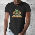 Dragon Reading Book Bookworm Men's V-Neck T-Shirt Dragon Reading Book Bookworm Men's V-Neck T-Shirt