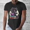 Dragon Reading A Book Cute Bookworm Book Lover Men's V-Neck T-Shirt Dragon Reading A Book Cute Bookworm Book Lover Men's V-Neck T-Shirt