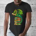 Dragon Reading Books Matching Bookworm Readers Librarian Men's V-Neck T-Shirt Dragon Reading Books Matching Bookworm Readers Librarian Men's V-Neck T-Shirt
