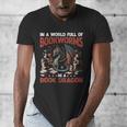 Dragon In A World Full Of Bookworms Be A Book Dragon Men's V-Neck T-Shirt Dragon In A World Full Of Bookworms Be A Book Dragon Men's V-Neck T-Shirt